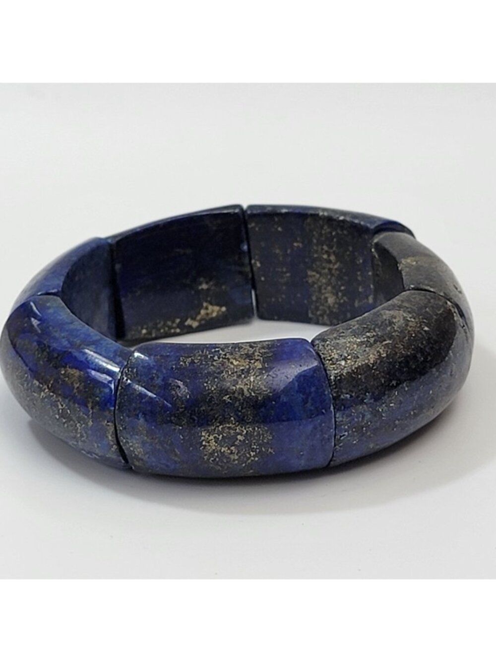 Natural Blue Lapis Lazuli Stretch Bracelet - Picture 4 of 6